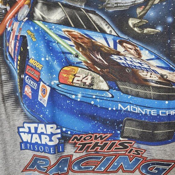 Vtg 1999 Jeff Gordon #24 Nascar + Star Wars Episode I Racing T-Shirt Sz L EUC - Picture 6 of 10